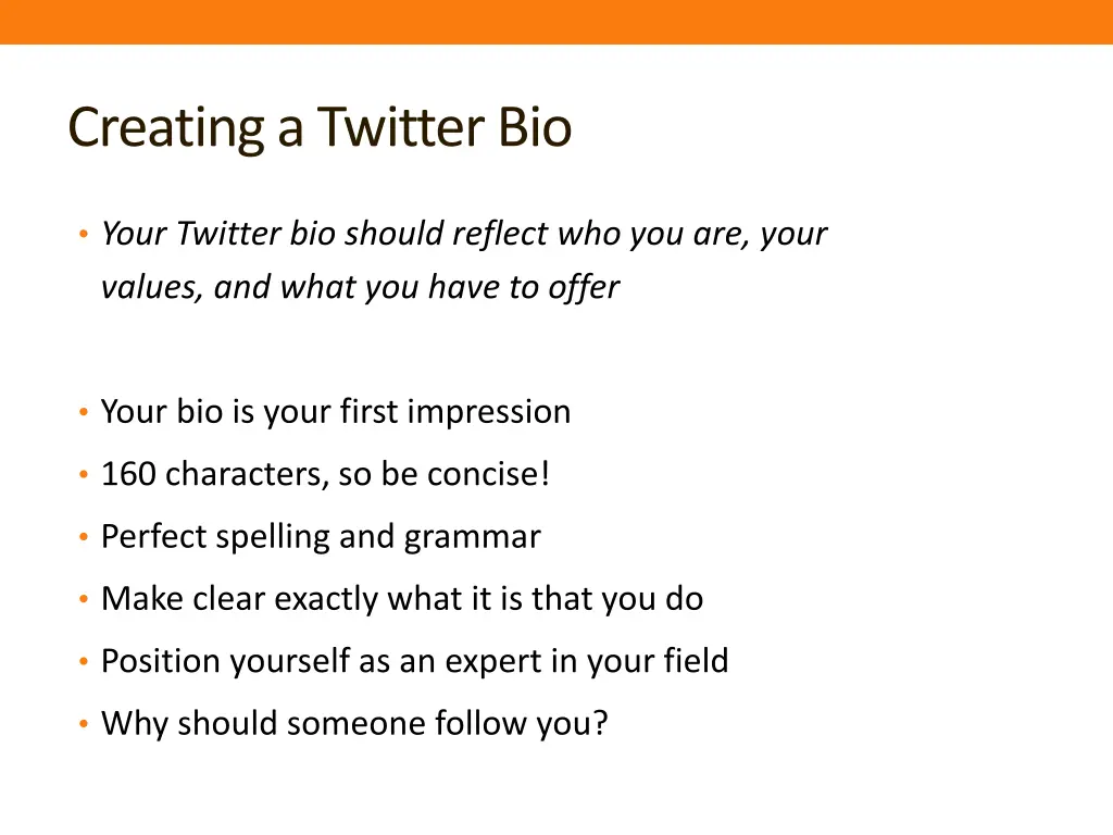 creating a twitter bio