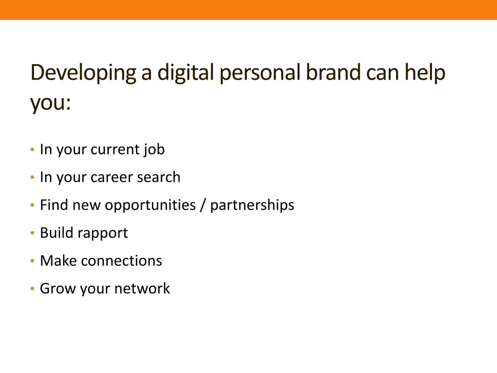 developing a digital personal brand can help you