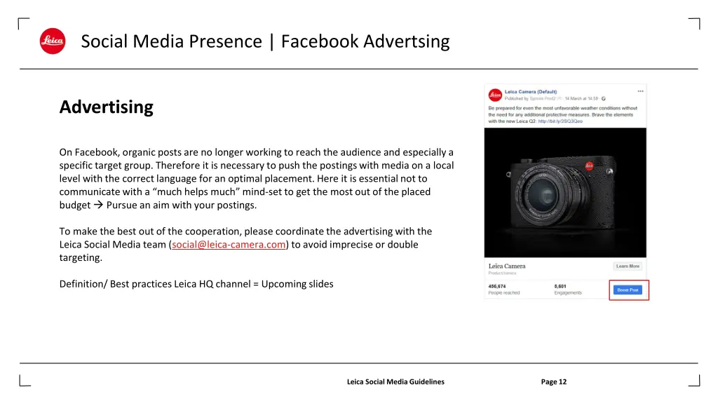 social media presence facebook advertsing