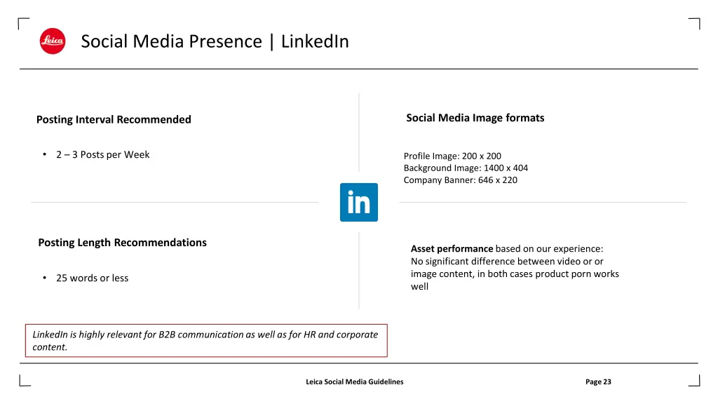 social media presence linkedin