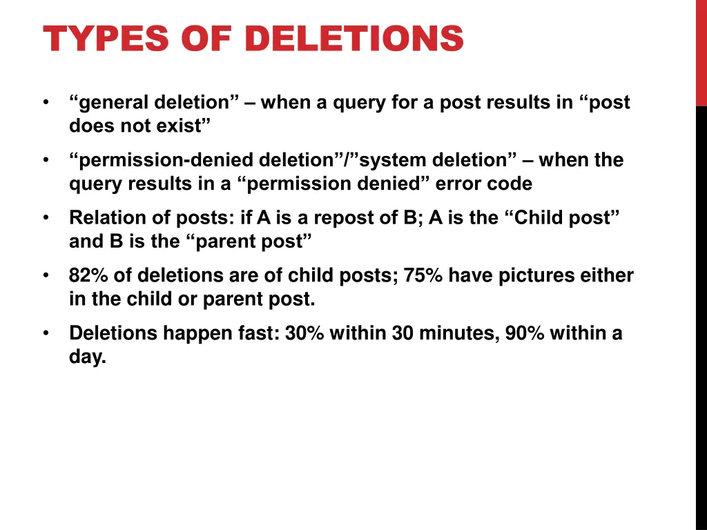 types of deletions