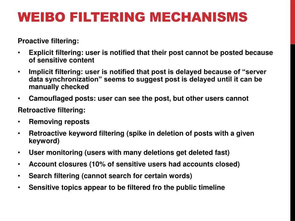 weibo filtering mechanisms