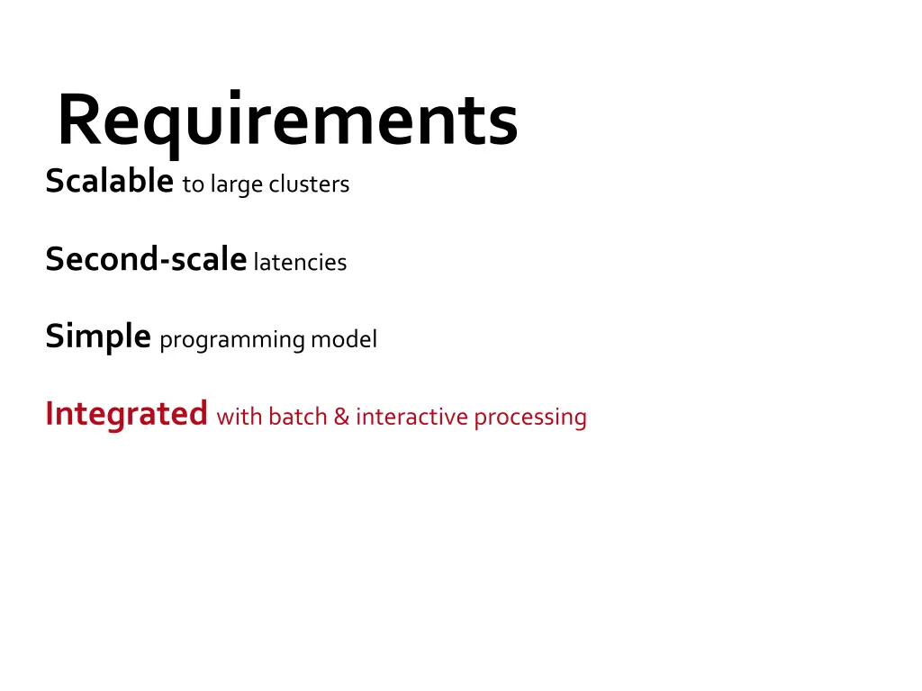 requirements scalable to large clusters 1