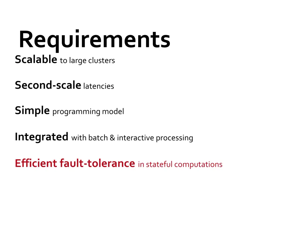 requirements scalable to large clusters 2