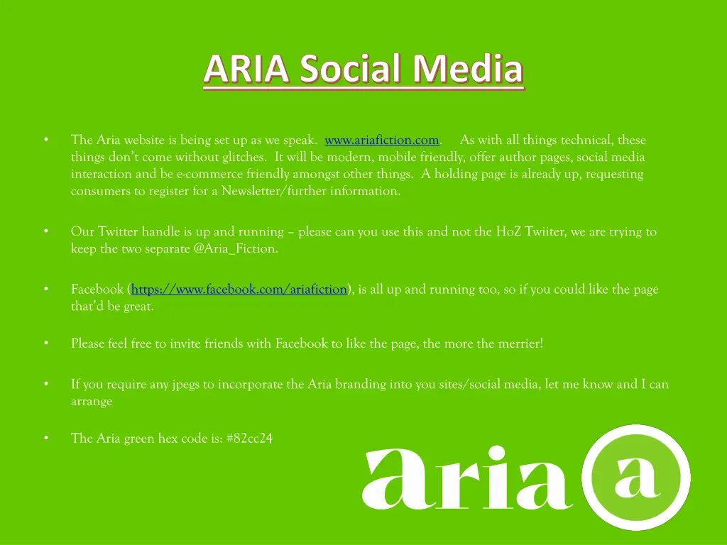 aria social media