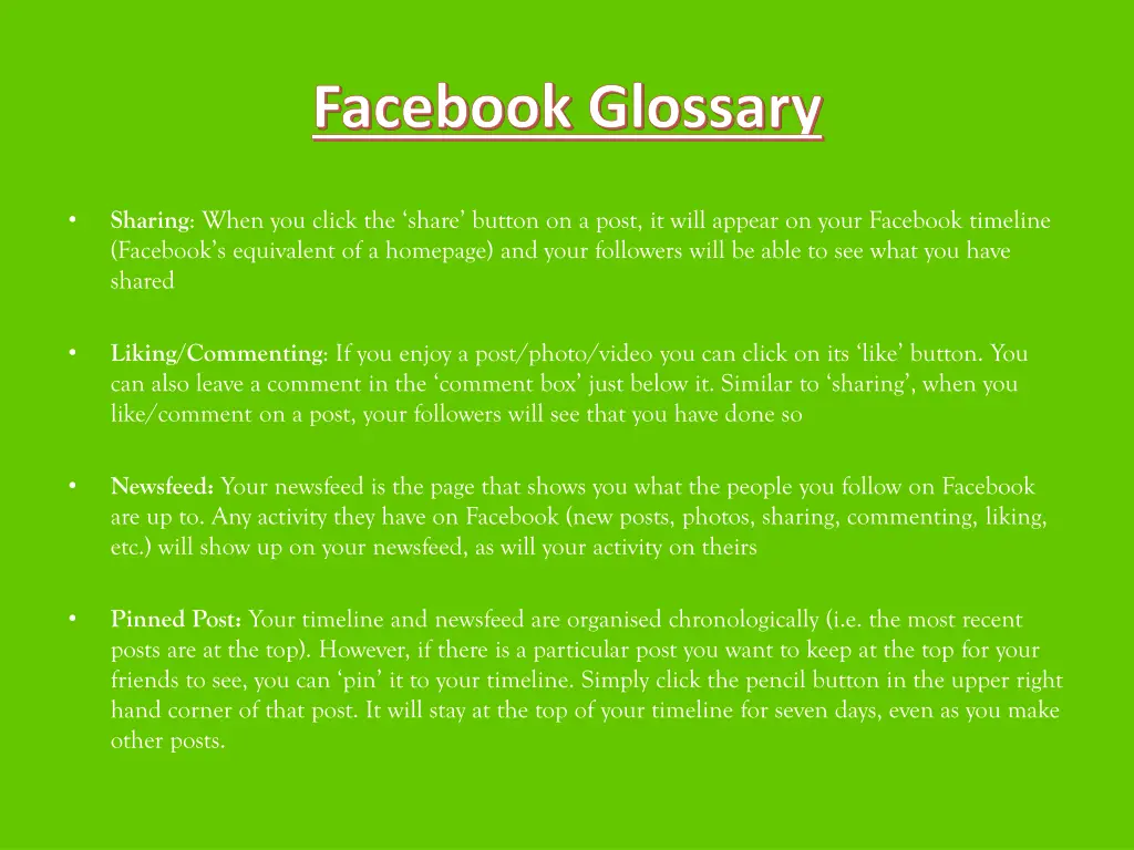 facebook glossary