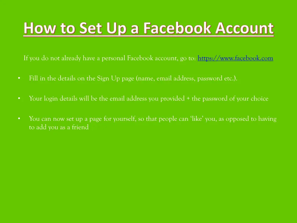 how to set up a facebook account