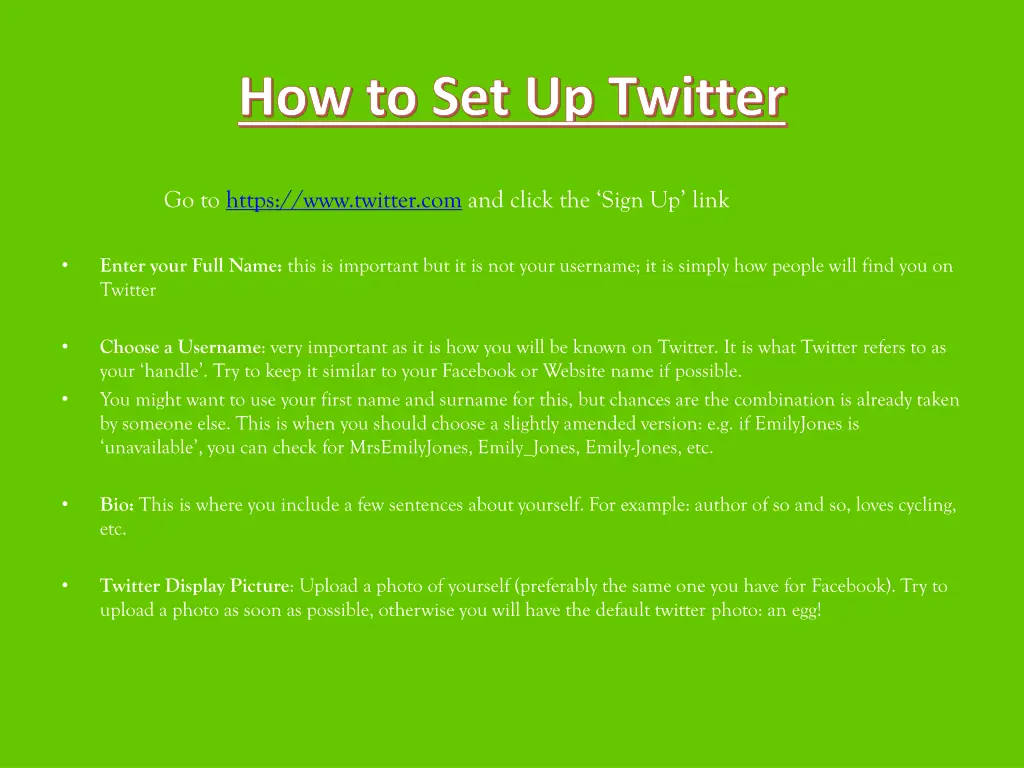 how to set up twitter