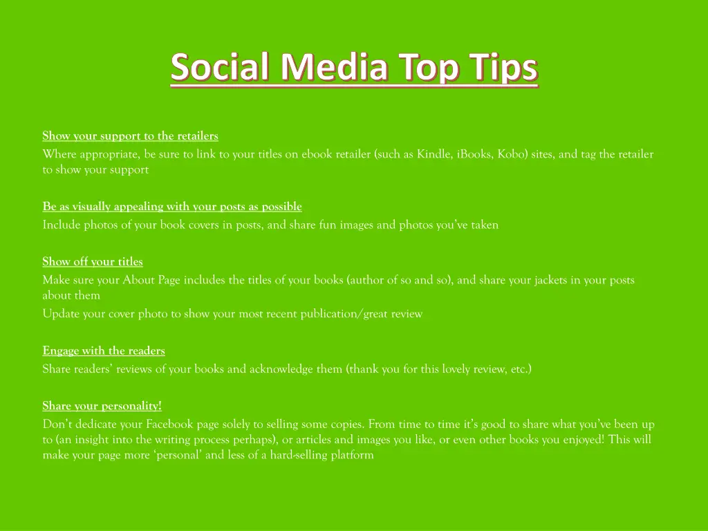 social media top tips