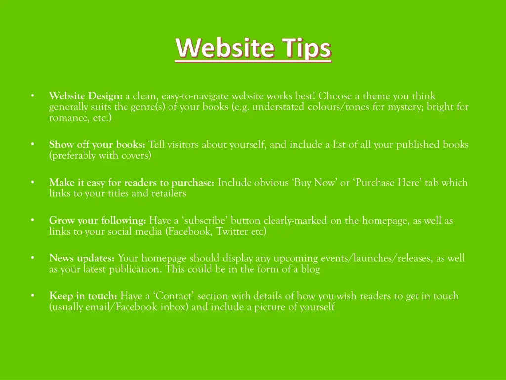 website tips