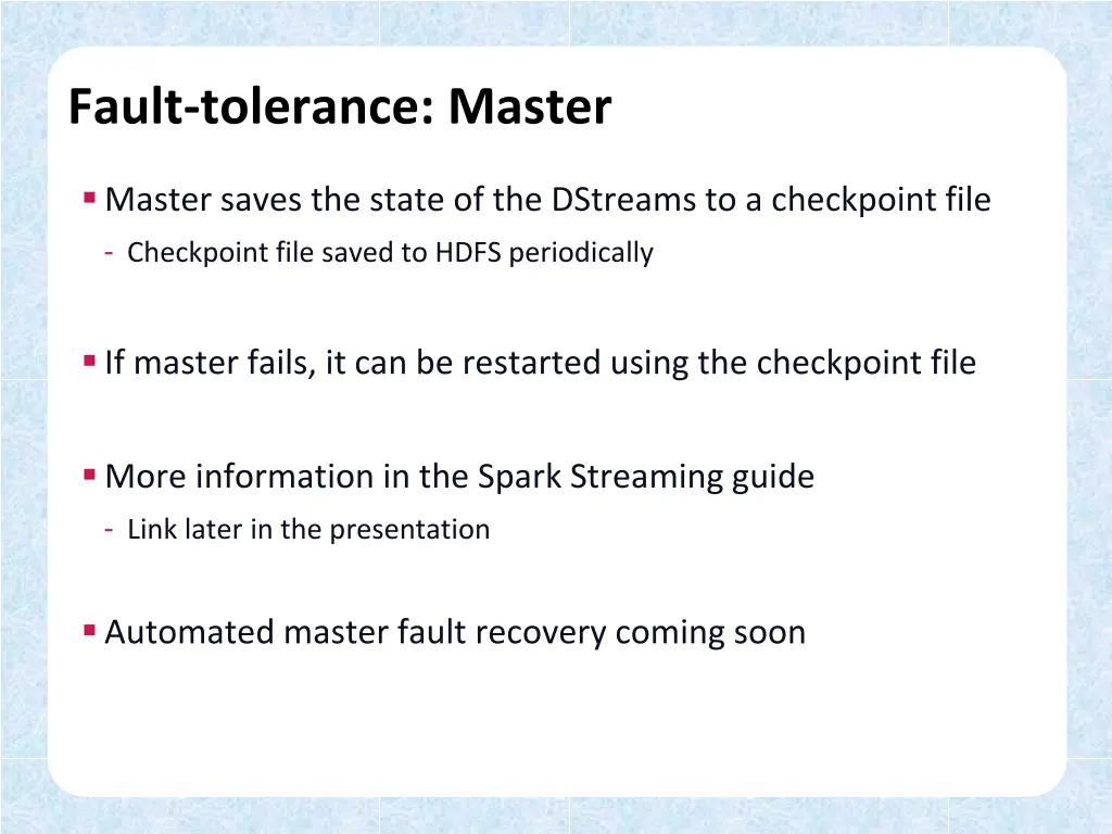 fault tolerance master