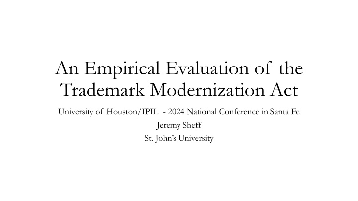 an empirical evaluation of the trademark