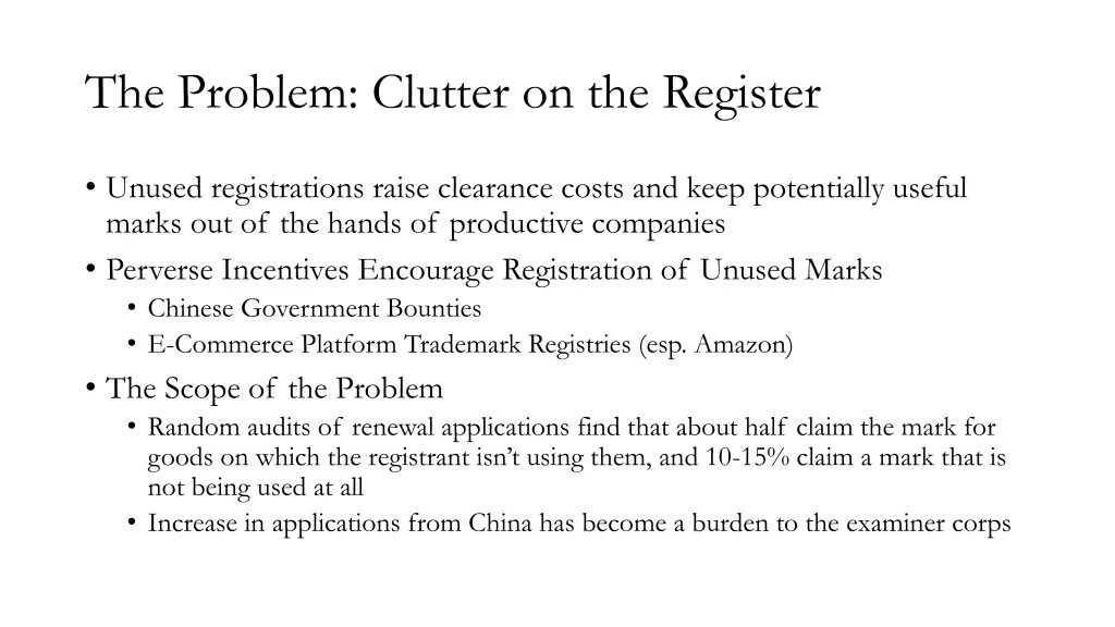 the problem clutter on the register