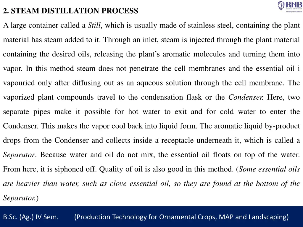 2 steam distillation process