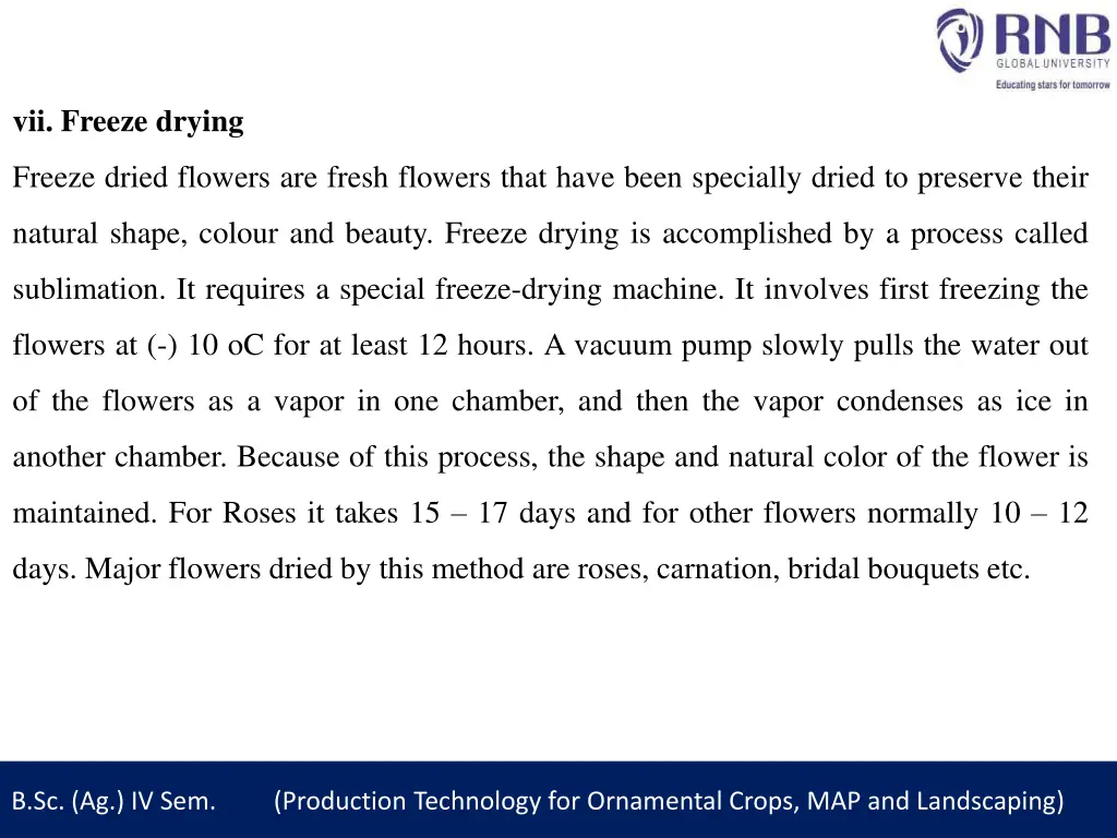 vii freeze drying