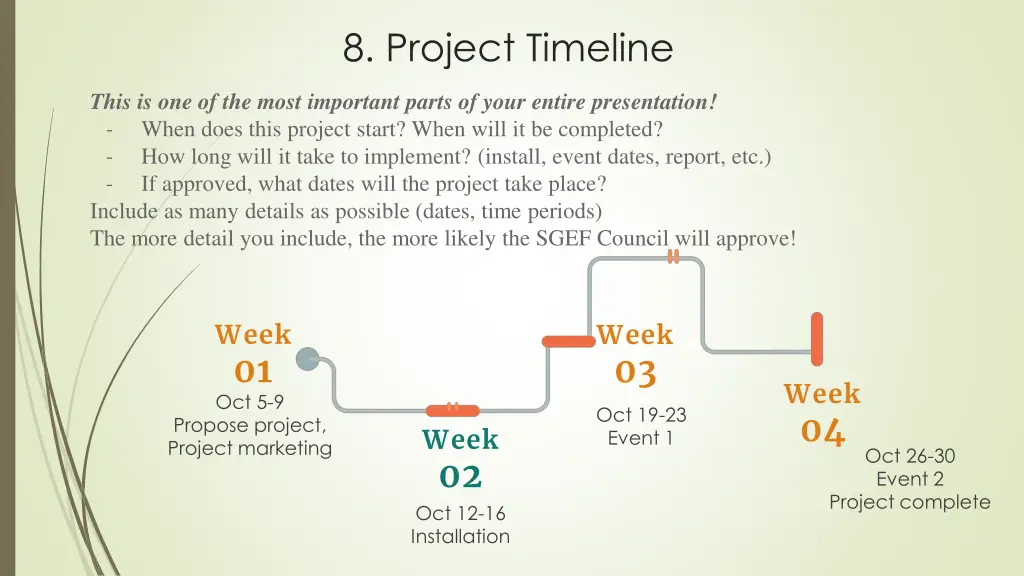 8 project timeline