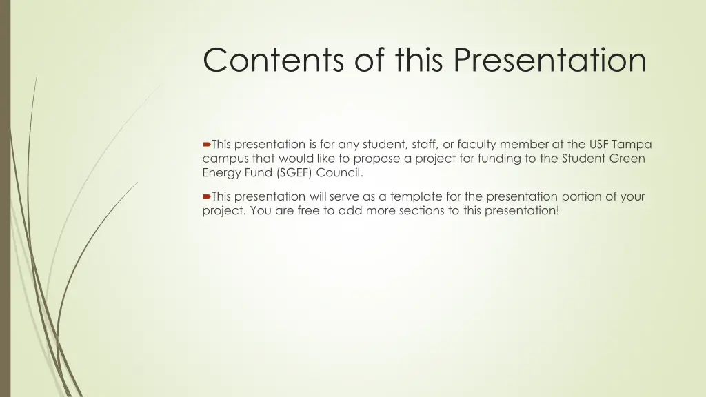 contents of this presentation