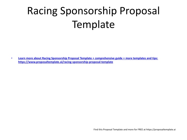 racing sponsorship proposal template