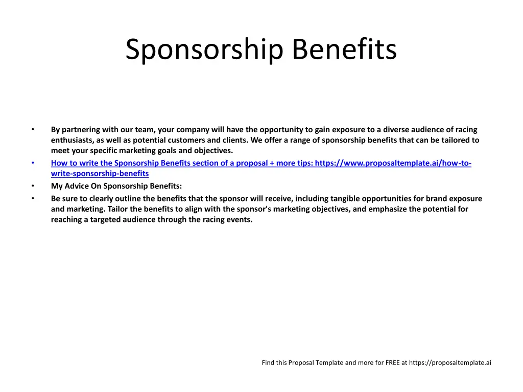 sponsorship benefits