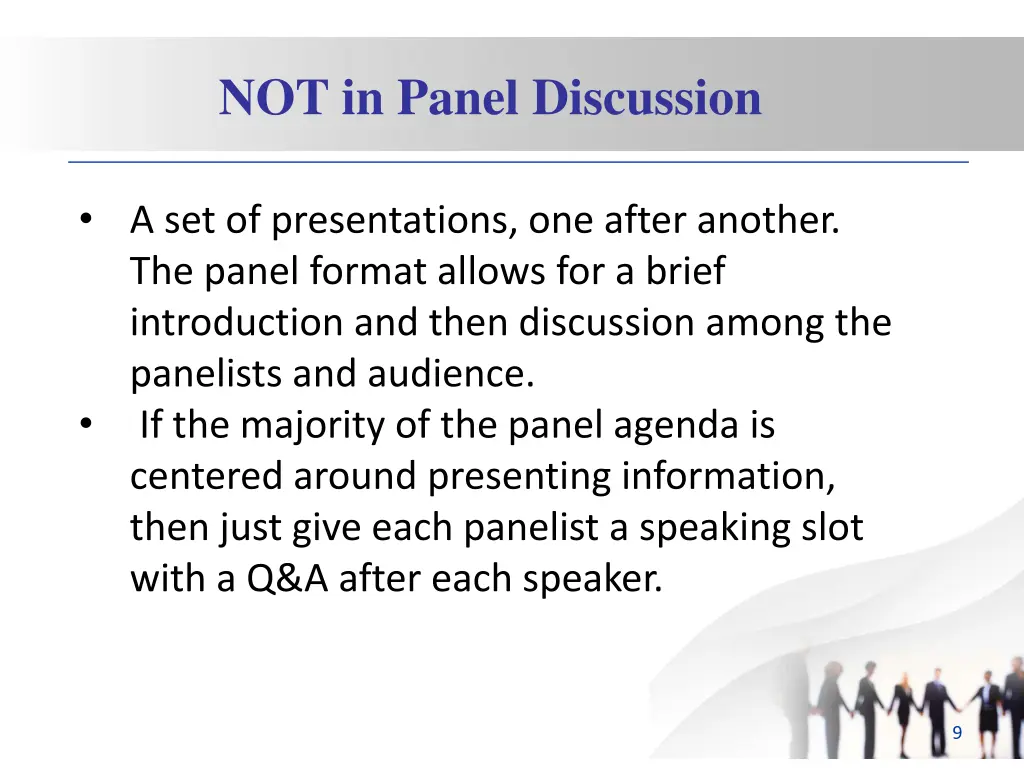 not in panel discussion