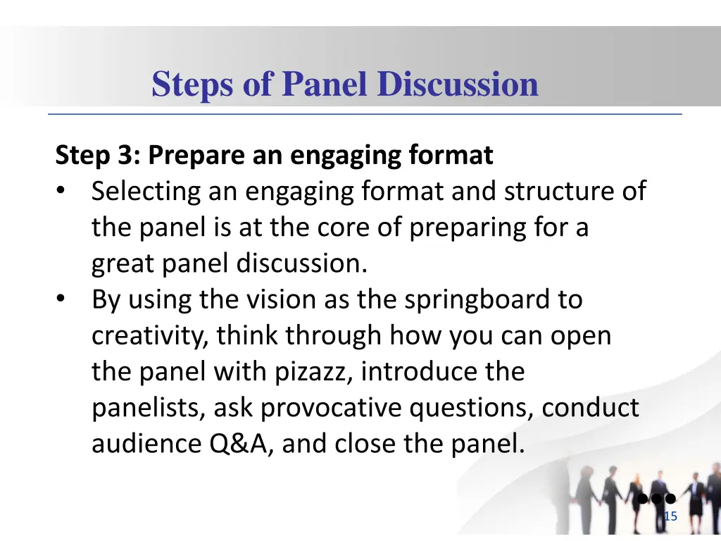 steps of panel discussion 2