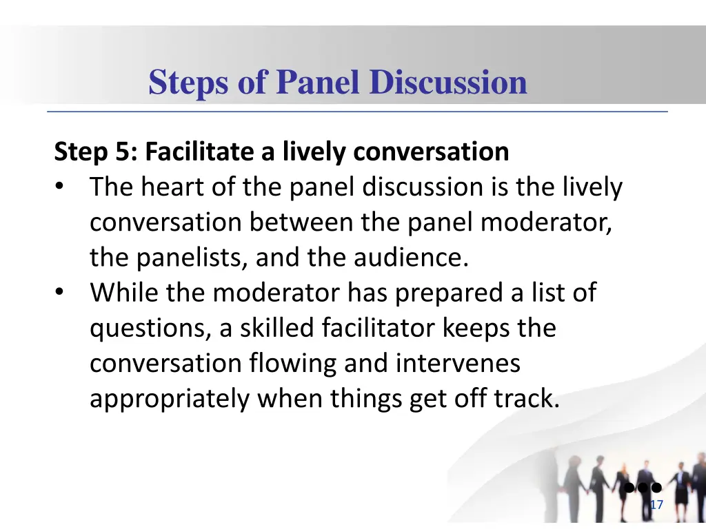 steps of panel discussion 4