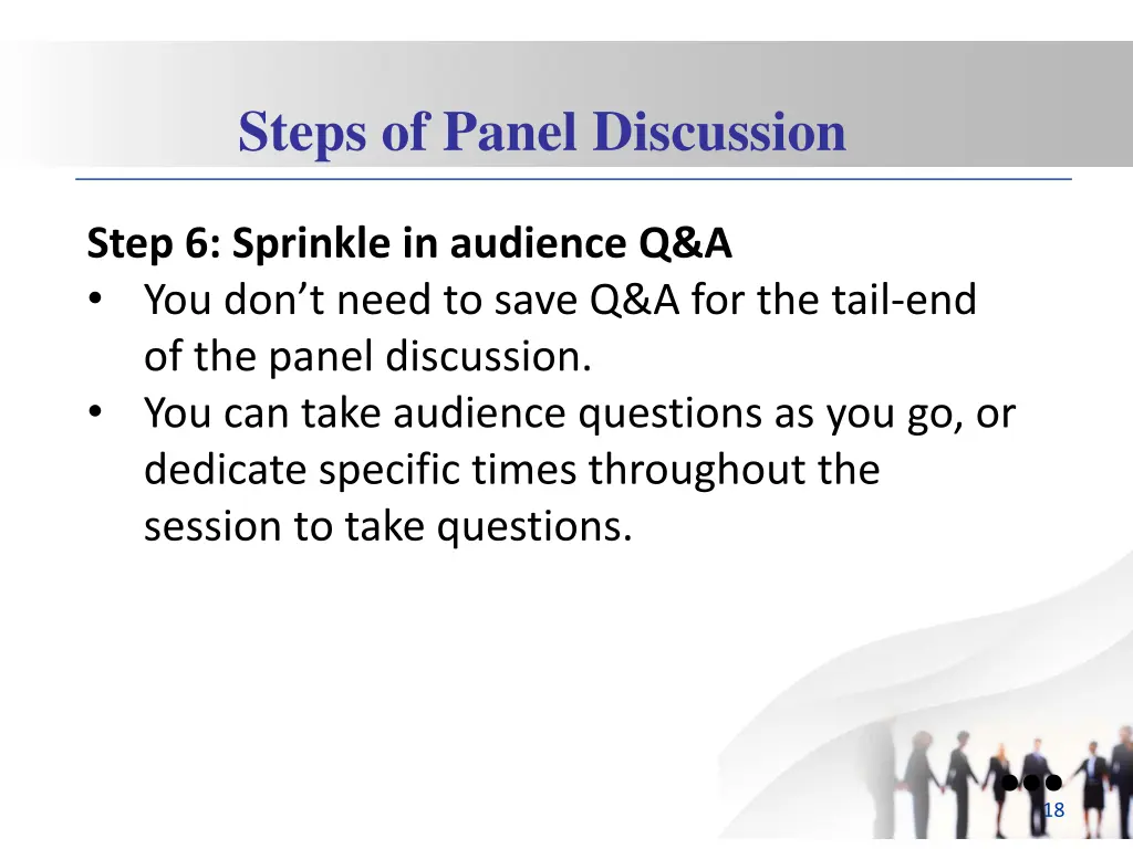 steps of panel discussion 5