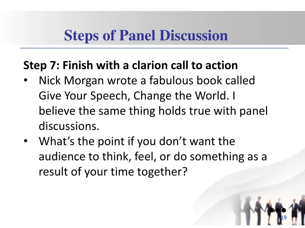 steps of panel discussion 6