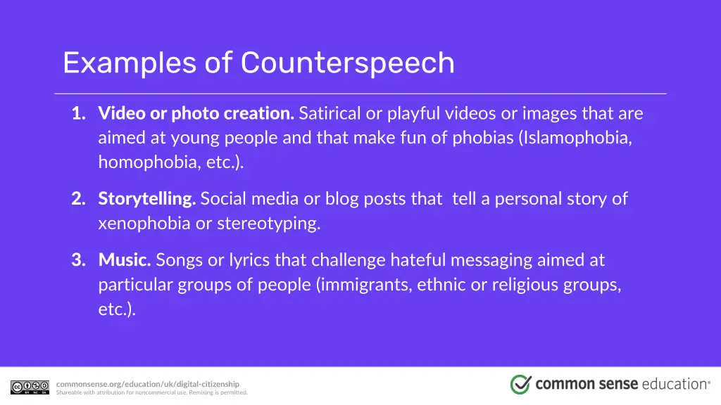 examples of counterspeech