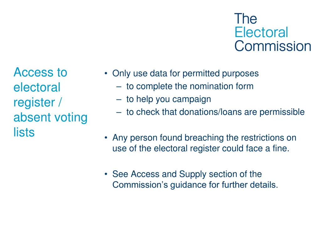 access to electoral register absent voting lists