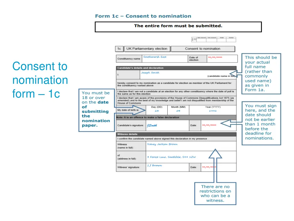 consent to nomination form 1c