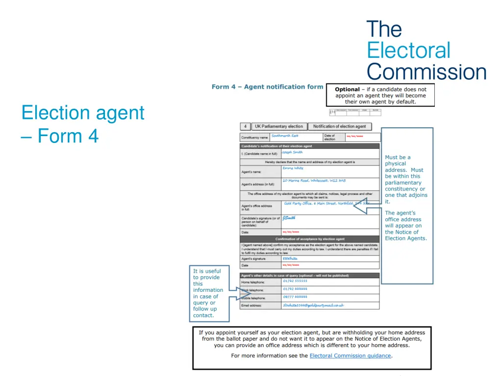 election agent form 4