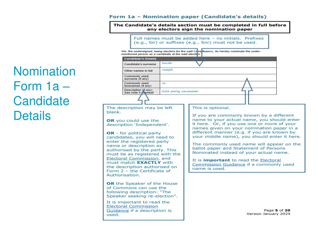 nomination form 1a candidate details