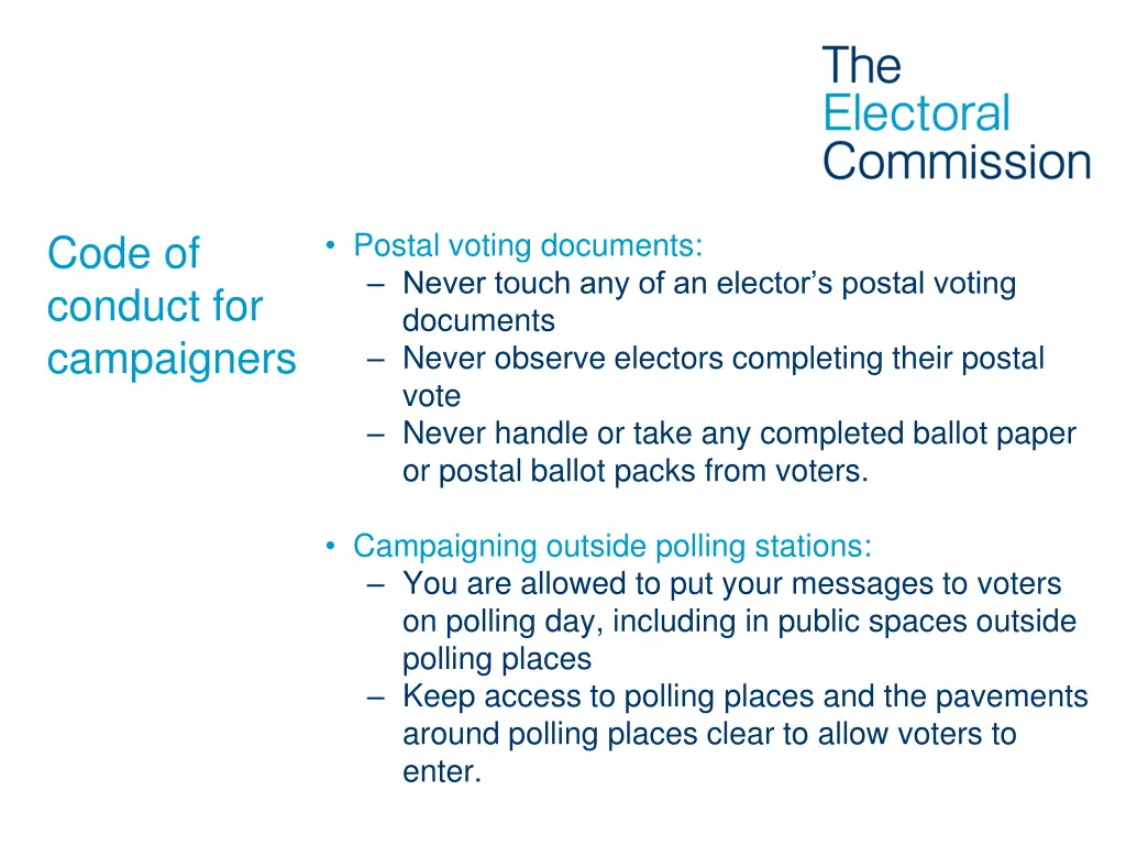 postal voting documents never touch