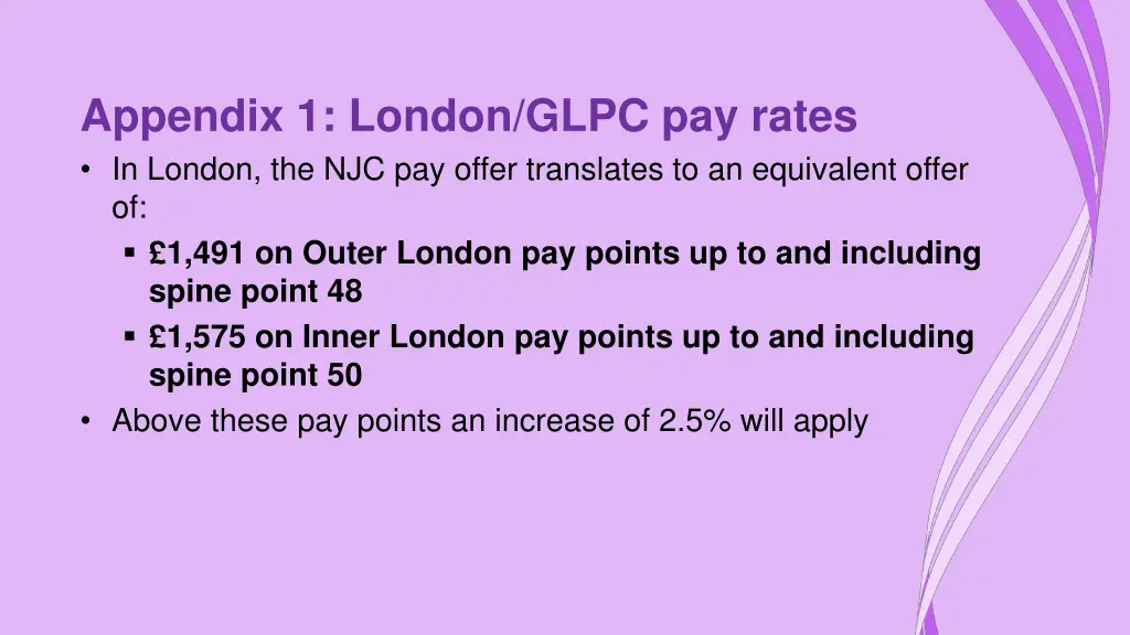 appendix 1 london glpc pay rates in london