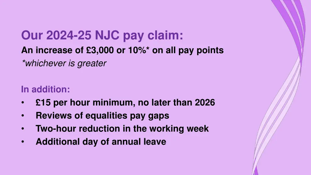 our 2024 25 njc pay claim an increase