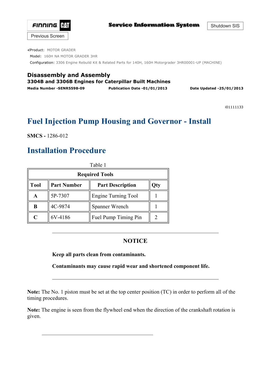 3306 engine rebuild kit related parts for 140h 14