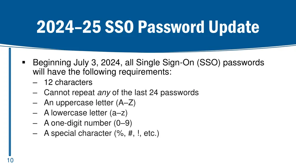 2024 25 sso password update