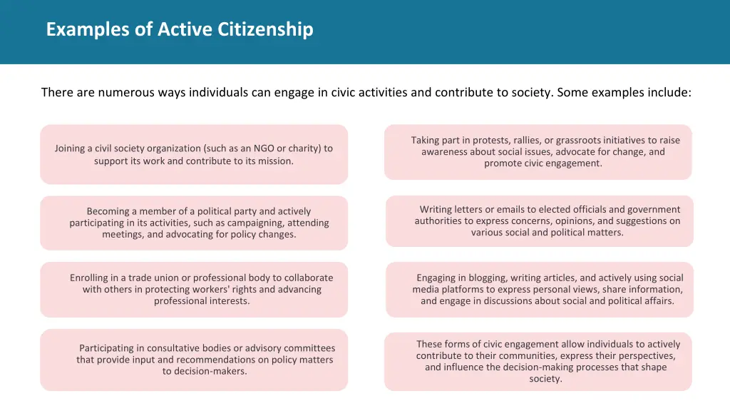 examples of active citizenship