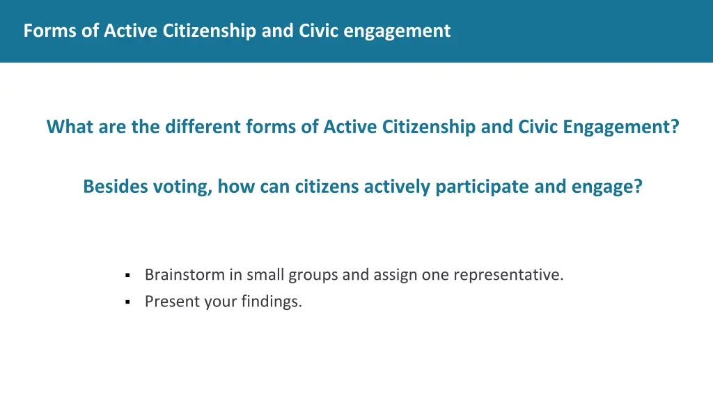 forms of active citizenship and civic engagement