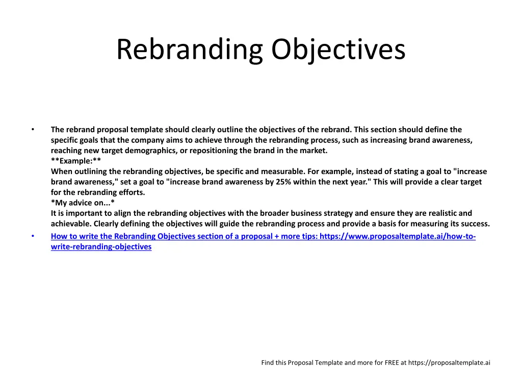 rebranding objectives