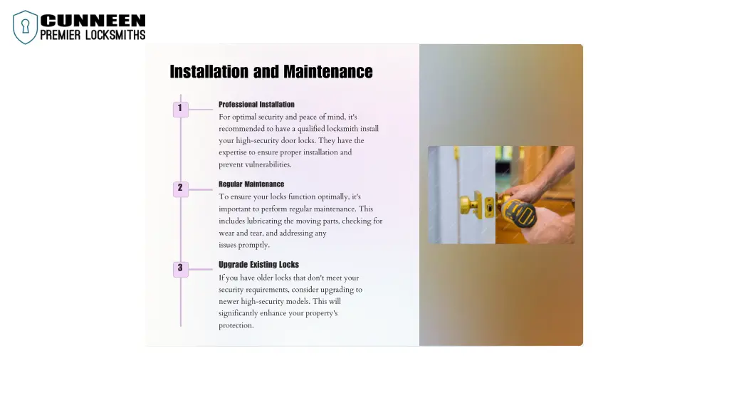 installation and maintenance