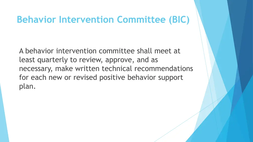 behavior intervention committee bic