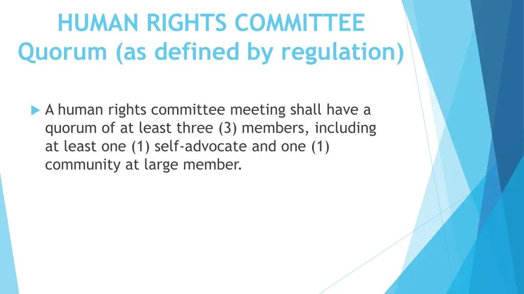 human rights committee quorum as defined