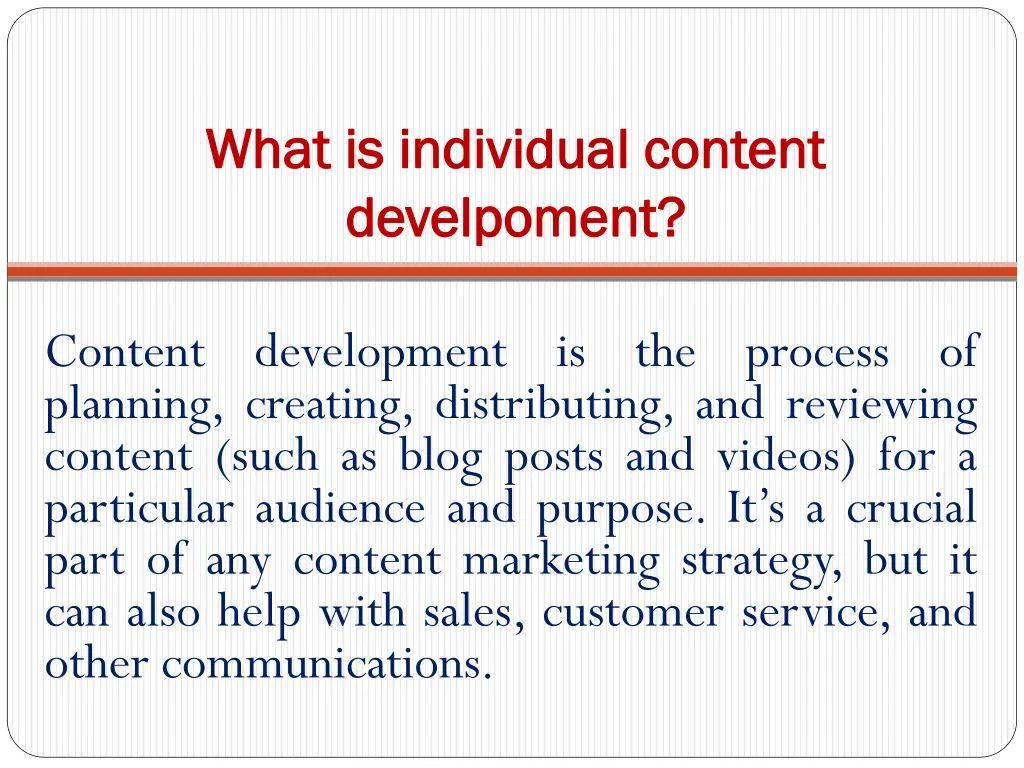 what is individual content what is individual