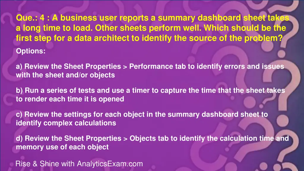 que 4 a business user reports a summary dashboard