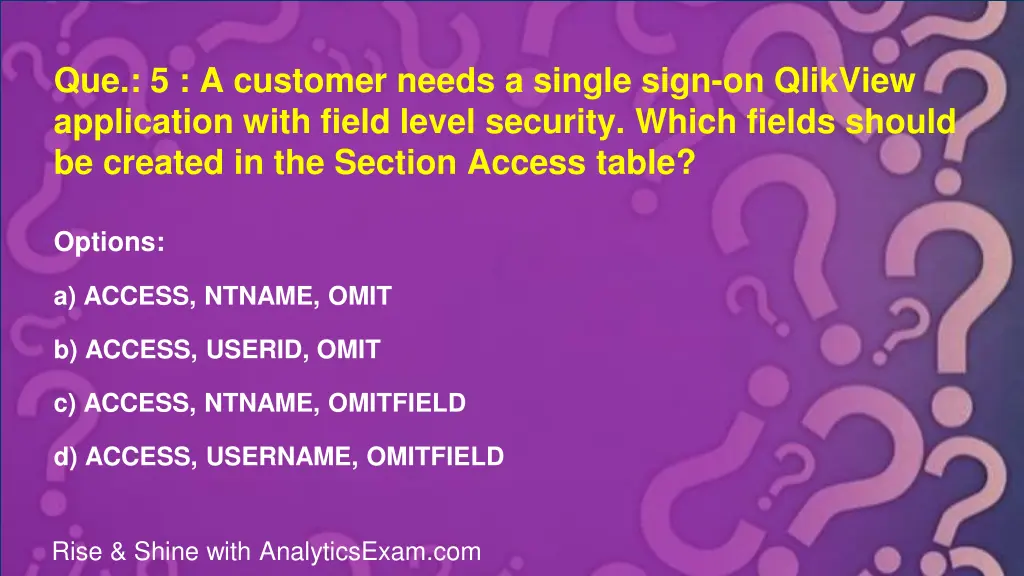 que 5 a customer needs a single sign on qlikview