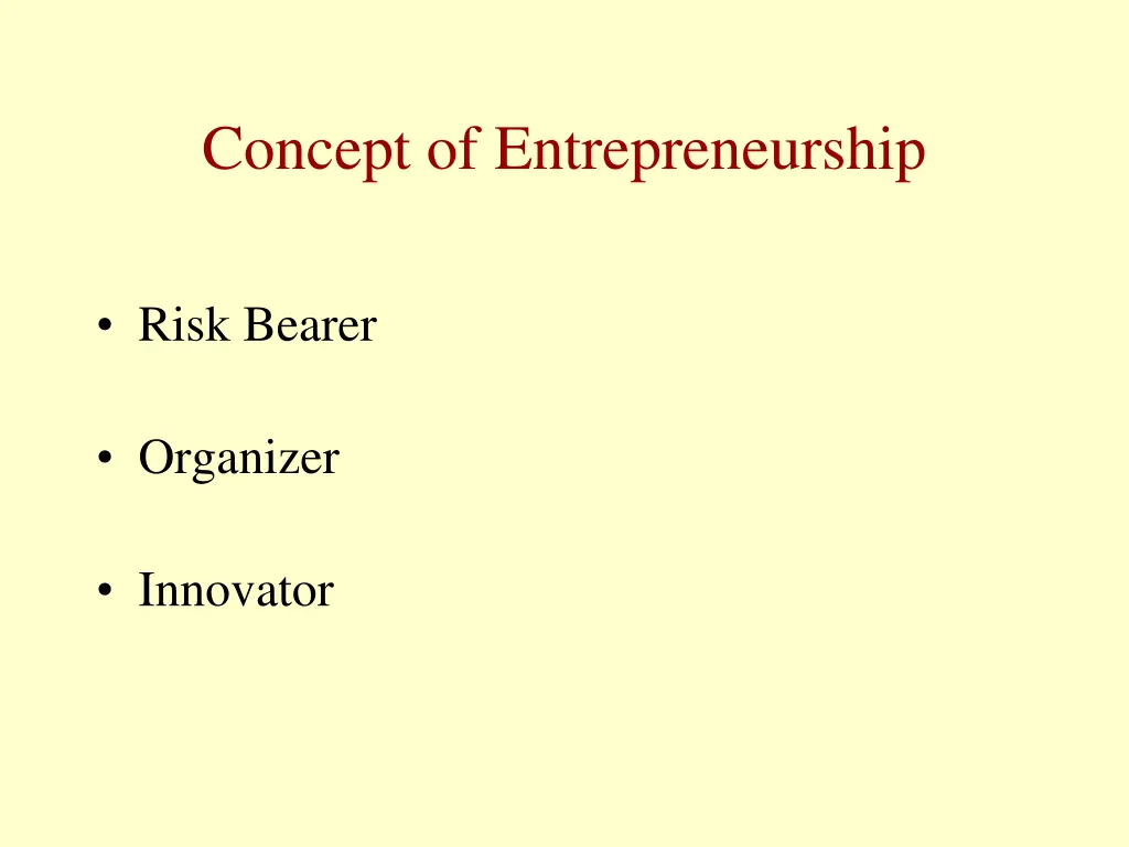 concept of entrepreneurship