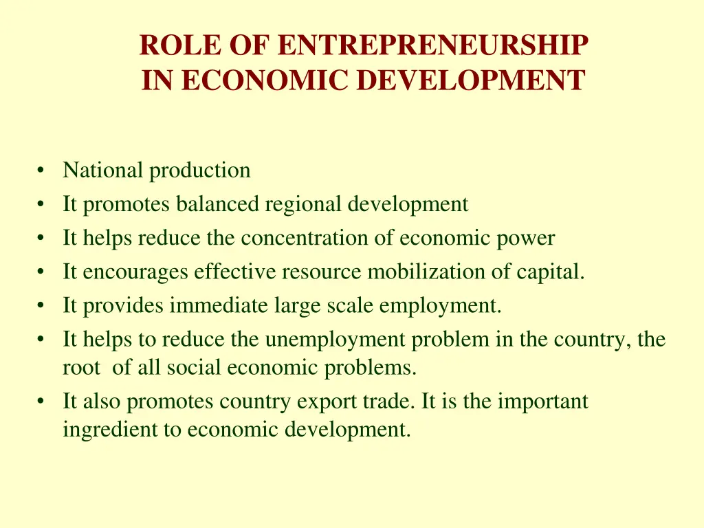 role of entrepreneurship in economic development 1