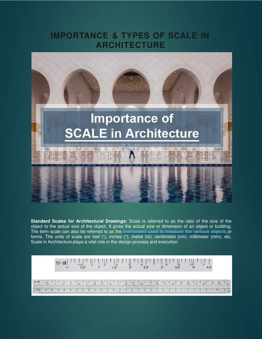 importance types of scale in architecture